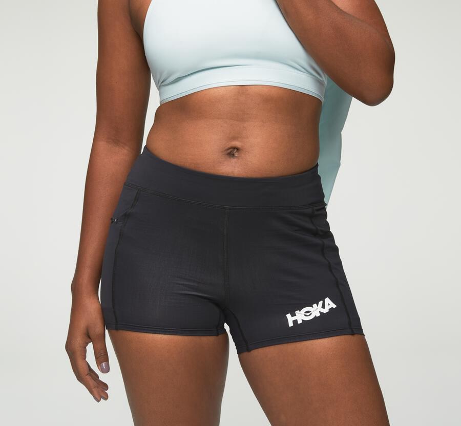 Hoka One One Performance Knit - Women Shorts - Black,Australia ERU-937210